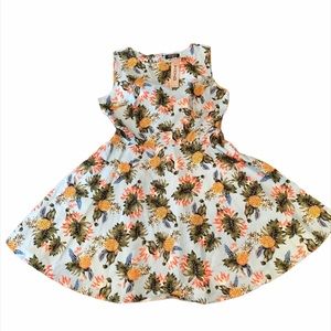 Retro Pineapple Plus Size Sleeveless Swing Dress
